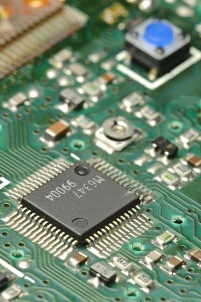 Closeup of an electronic board